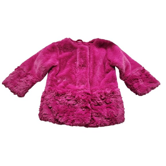 Kids Winter Faux Fur  Jacket Full Lining PInk 18M - Picture 1 of 4